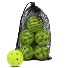 Magicorange Pickleball Balls, 6 Pack USAPA Approved 26 Holes Outdoor Pickleballs, High Elasticity & Durable Pickle Balls (Green, 26 Holes)