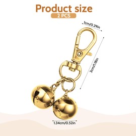 2 Pcs Bells for Dog Collars Mini Dog Collar Bell Pet Pendant Accessories Dogs Training Bell Collar Gold Training Collars Charm for Dogs and Cats