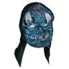 Zombie Rubber Face Mask Blue Horns