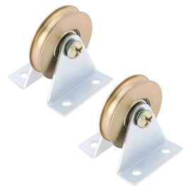 LT Easiyl 2pcs 38mm L Groove Cable Pulley Wall Mount Steel Caster Wheel Bearing Sliding Gate Roller Pulley Wheels Loading Capacity 100kg