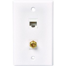 Audiovox TPH567R Coax Wall Plate, Cat5/6 - Quantity 1