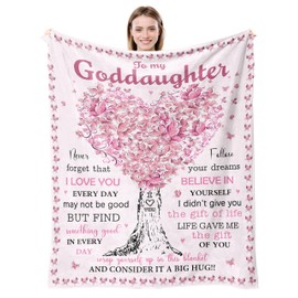 Basiole Goddaughter Gift Blanket, Goddaughter Gifts from Godmother/Godfather, Birthday Gift for Goddaughter, Goddaughter Graduation Gift, God Daughter Gifts, God-Daughter Baptism Gifts Blanket 50"X60"