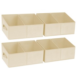 DIMJ Trapezoid Storage Bins for clothes - 4 Packs Closet Organizers and Storage Baskets, Foldable Closet Baskets with Handles and Divider, Closet Storage Bin Toybox for Shelves Living Room Bedroom