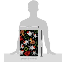 Angeleno Heritage Oranda Pond Garden Flag Set with Stand Animals Sea Creature Nautical Ocean Fish Outdoor Summer Marine House Decoration Banner Small Yard Gift Double-Sided, Made in USA