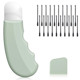 JEYORZY 1pcs Mitesserentferner Und 20 Wattestäbchen gegen Mitesser, Silikon-Nasen-Mitesserentferner Grüner Mitesserentferner-Schaber Gesichtsspatel Deep Clean Master Porenextraktor Milder und Sicherer