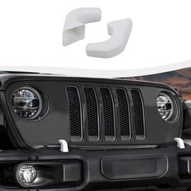 SQQP Bumper Tow Hook Covers 2Pcs Compatible with 2007-2018 Jeep Wrangler JK JKU/for 2018-2025 JL JLU & Jeep Gladiator JT Exterior Accessories(White)