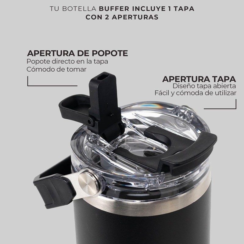 BUFFER FLASK - Vaso Termico 800ml - Termo Acero Inoxidable,