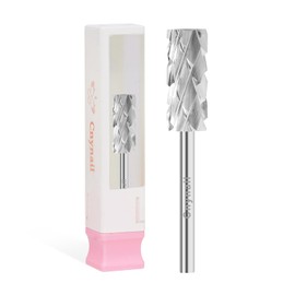 Cnynail 3/32" 5.35MM Small Barrel Flat Top Bit Tungsten Carbide Nail Drill Bit Safety Bit for Gel & Acrylic Removal, Right Way Rotating Efile Tip, Salon Electric File Accessory (5XC Grit, Silver)