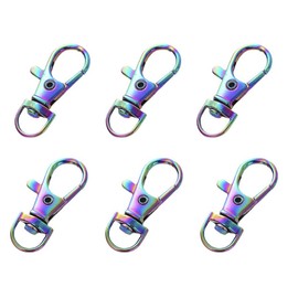 MAHAVIMOKSA 30pcs 35mm/1.4" Lobster Claw Swivel Clasps Lobster Snap Clasp Hook for Key Ring DIY Craft Jewelry Making (Rainbow)