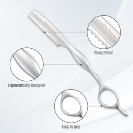 FEISIER Stainless Steel Hair Thinning Styling Razors for Cutting Hair, Hair Texturizing Cutting Razor for Salon and Home,10 PCS Sharp Blades Included