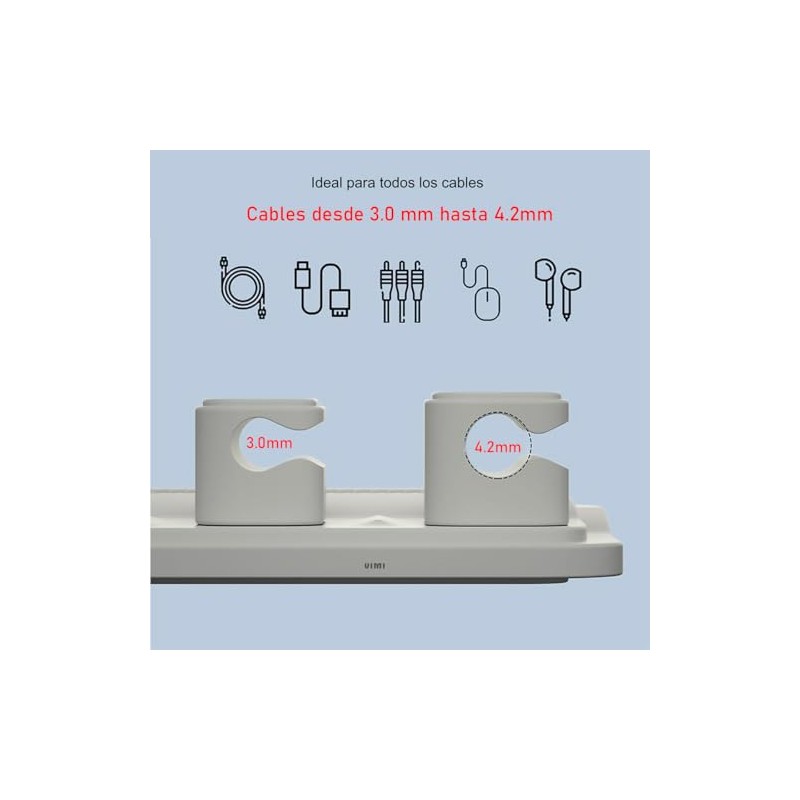 Soporte Con Clips Magnético Para Organizar Cables Escritorio (GRIS)