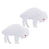 B-Sheep 2 PCS White Standing Buffalo Embroidered Iron On Patches
