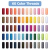 60 Colours Sewing Thread for Sewing Machine, Yarn 250 Yards/Rolls