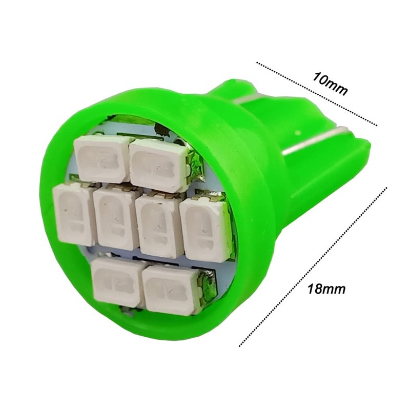 T10 194 168 LED Dash Instrument Light Bulbs Green with