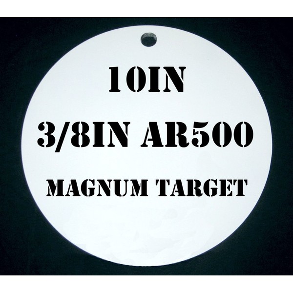 10in. AR500 Shooting Target - 3/8in Thk. Pistol/Rifle Target - 1pc. Steel Target