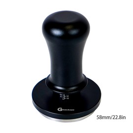 58.35mm Glueckzeit Espresso Tamper for Breville: 30lb Calibrated 2-Spring Loaded Coffee Tamper with Stand and Ripple Base - (58.35mm,Black)