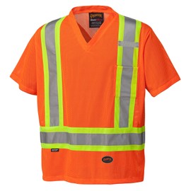 Pioneer Hi Vis Mesh Safety T-Shirt for Work - Breathable & Cool Quick-Dry Shirt - for Construction, Traffic, Emergency