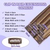 MIBOLT Clip in Human Hair Extensions - Dark Brown/Blonde Real