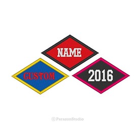 Custom Embroidered Name Tag Title Patch Diamond Biker Outlaw Badge 3.25" X 2"