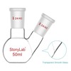stonylab Flat Bottom Flask FBF, Heavy-Walled 2-Neck Laboratory Flask Borosilicate