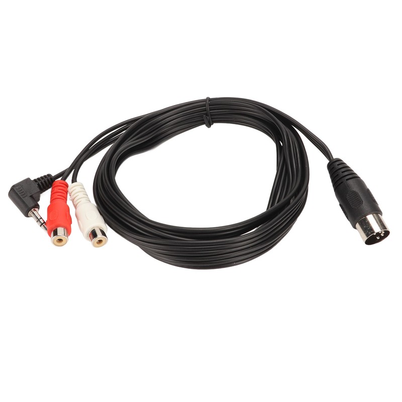 DIN 5Pin Male to 2 RCA Female and 3.5mm Cable