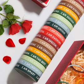 20 Pieces Students Inspirational Wristbands Rubber Bracelets Fun Motivational Wristbands for Kids Students Back to School Gifts