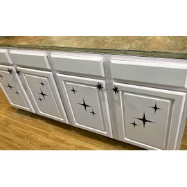 Zeckos Set of 6 Antique Black Finish Mid-Century Modern Décor Starburst Cast Iron Drawer Pulls Cabinet Knobs - 2.75 Inches High - Easy Install - Timeless Elegance