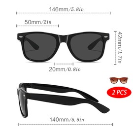 SSyang 2 Pcs Mens Sunglasses, Lunette De Soleil Homme, Sun Glasses For Women, Retro Sunglasses, Square Sunglasses, Polarized Light Sun Glasses, for Outdoor Use, Cycling, Driving, And Traveling