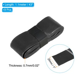 PATIKIL 43.3" Tennis Racket Grip Tape, 9 Pack PU Overgrip Stretchy Non-Slip Absorb Sweat for Badminton Fishing Rod, Black