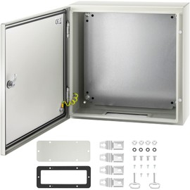 VEVOR NEMA Steel Enclosure, 20 x 20 x 6'' NEMA 4X Steel Electrical Box, IP66 Waterproof & Dustproof, Outdoor/Indoor Electrical Junction Box, with Mounting Plate