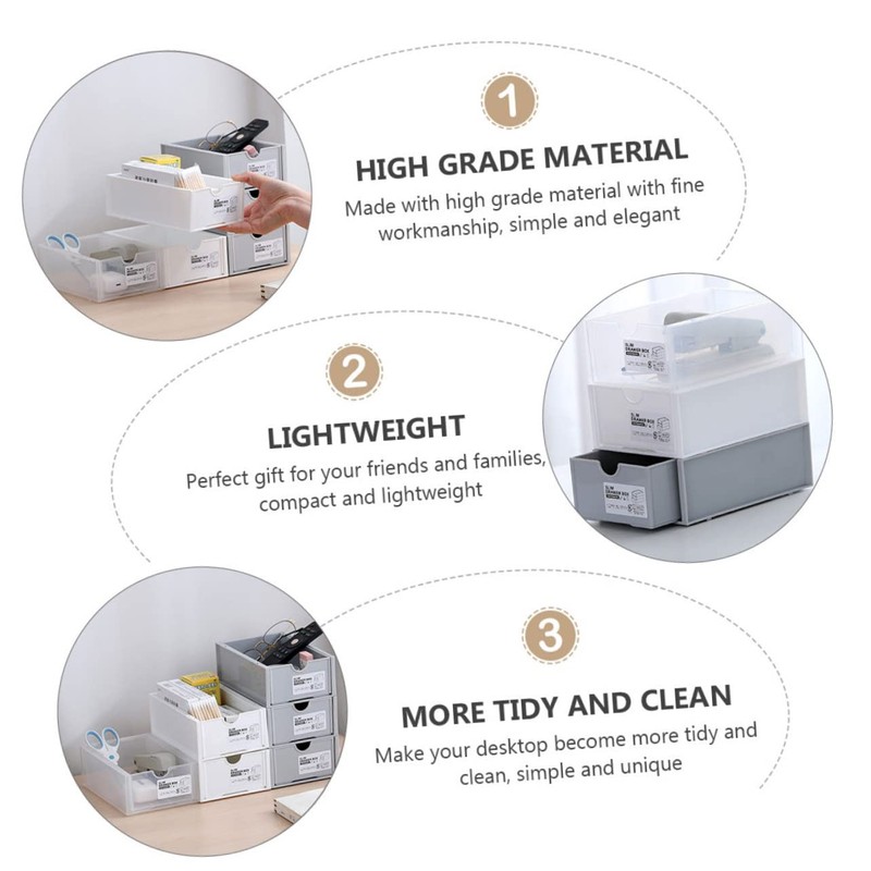 BIUDECO Pcs Desktop Organizer Plastic Case Drawer Home Storage Tool