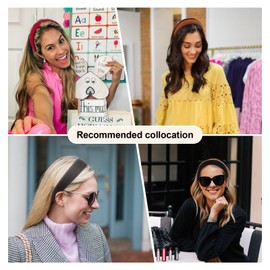 DRESHOW 4 Pcs Velvet Wide Headbands for Women Girls Turban Vintage Boho Head Bands Fashion Non Slip Head Wraps Hoop Hair Accessories