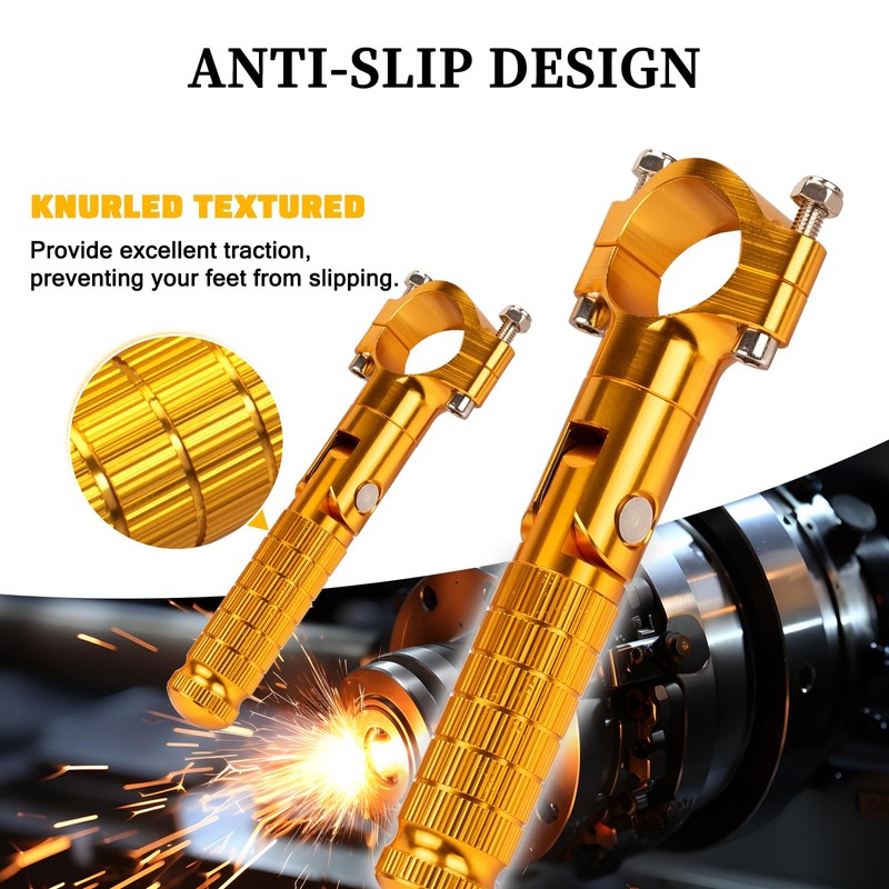 XINGWU Foldable Motorcycle Highway Foot Pegs Universal for 1-1/4" 32mm