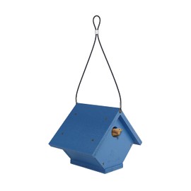 EcoCycle Wren Roost Recycled Plastic Bird House with Clean-Out Door, Wild Bird House and Outdoor Décor, Blue