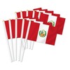10 PCS Peru Handheld Small Flag, Peruvians Hand held Mini