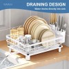 AIDERLY Large Dish Drying Rack Kitchen Shelf w/ Drainage Knife