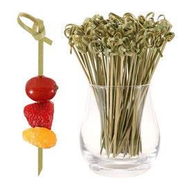 100 PCS Cocktail Picks, 12 CM Toothpicks for Appetizers, Natural Bamboo Knot Skewers, Mini Food Sticks, Fancy Tooth Picks for Drinks,Fruit,Charcuterie,Cocktail Garnish Accessories, Party Supplies