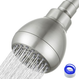 Nuodan High Pressure Shower Head - Powerful Bathroom Pressure Boosting Showerhead - Perfect Universal Replacement for Rain Shower Heads(Brushed Nickel)