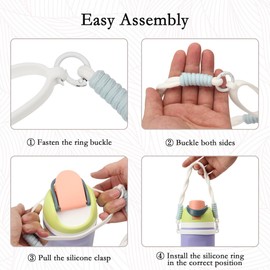 Biwaves Bottle Silicone Handle Strap,Compatible Owala Freesip Water Bottle - Fits 16oz to 40oz, Water Bottle Carrier Grip Accessories for Running Bike, Gym Or Jogging