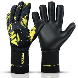 EPCILON Goalkeeper Gloves for Children and Teenagers, Breathable & Comfortable Latex Foam Football Gloves for Boys, Girls and Juniors (Black, 9)