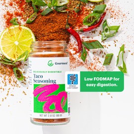 Gourmend Foods Taco Seasoning – Low FODMAP Certified, Filler Free, Gluten Free, Single Origin Spices, 100% Natural, No Corn Starch, Maltodextrin, "Natural Flavors" or Other Fillers