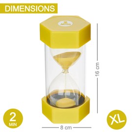 Jumbo Sand Timer for Kids- Colorful and Attractive-Easy to Operate- Visual Tool for Kids- Learning Tool (2 Mins - Yellow)