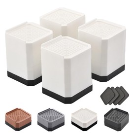 EclatBain Bed Risers Furniture Risers Heavy-Duty Rectangular Adjustable Block Lift to 3 inches and 4.3 inches Desk, Sofa, Chair Legs, Refrigerator, Washing Machine Support up to 4000 pounds