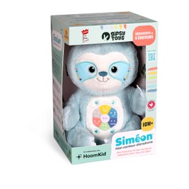 Gipsy Toys - Simeon My Emotion Storyteller - Soft Toy with Music, Storyteller - Boys and Girls - 10 Months to 7 Years - 28 cm - Water Green - French Version