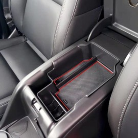 JDMCAR Compatible with Center Console Tray Chevy Colorado/GMC Canyon Accessories 2015-2020 2021 2022 - Red Trim