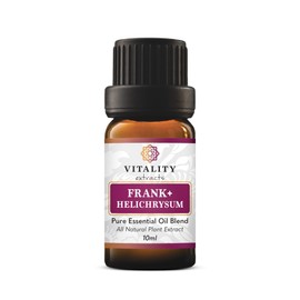 Vitality Extracts Frank+ Helichrysum Essential Oil Blend - 10ml, Frankincense Boswellia Seratta, Aromatherapy, Soft Skin, Relief from Daily Aches & Soreness, Natural