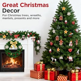 Sooez - Juego de 12 adornos de Navidad grandes, lindas decoraciones colgantes de resina para árbol de Navidad, cifras de hombre de pan de jengibre de