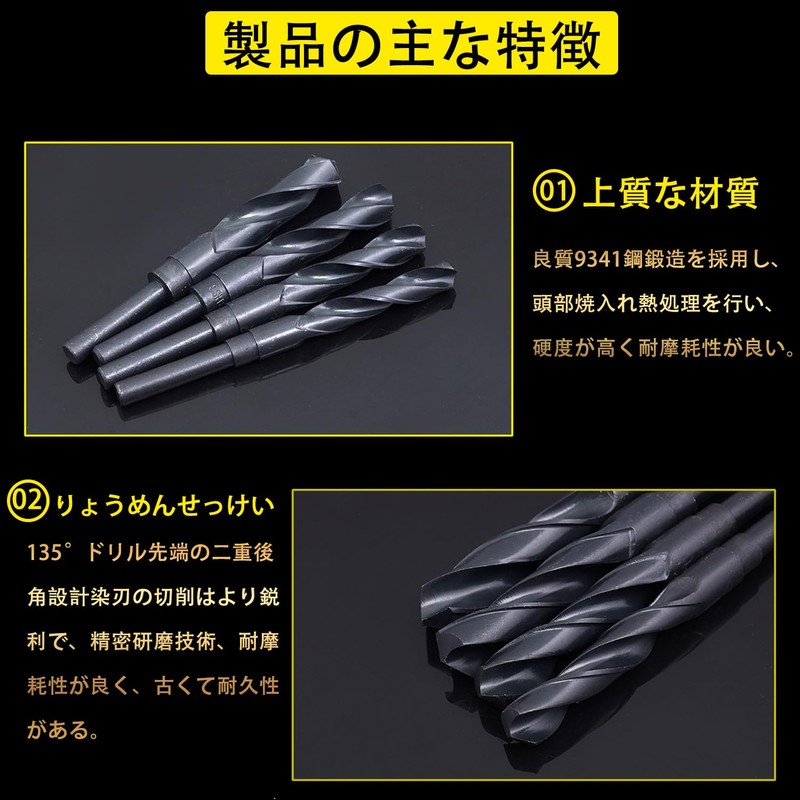 Twist Drill, Blade Diameter 0.6 inch (14 mm), Drill Set,