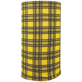 Bandana.com Yellow Plaid Tube Headband Cooling Headband, Sports Headbands Unisex, Moisture Wicking- Single Piece