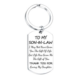 Nimteve Son in Law Keyring Gifts for Son in Law Father's Day Gifts Wedding Christmas Birthday Gifts for Son in Law Appreciation Engagement Gifts from Mother Father of Bride Son-in-Law Gift Ideas